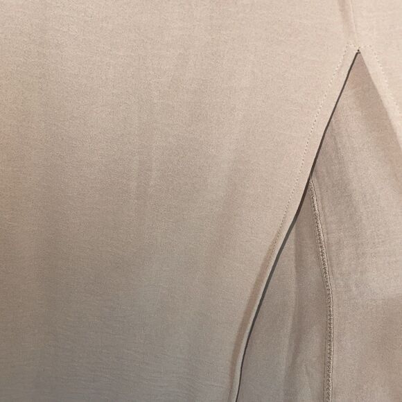 Womens 3XL Wide Leg Pants Split Leg Beige Flowy Palazzo Tie Waist Resort Casual - Picture 10 of 10